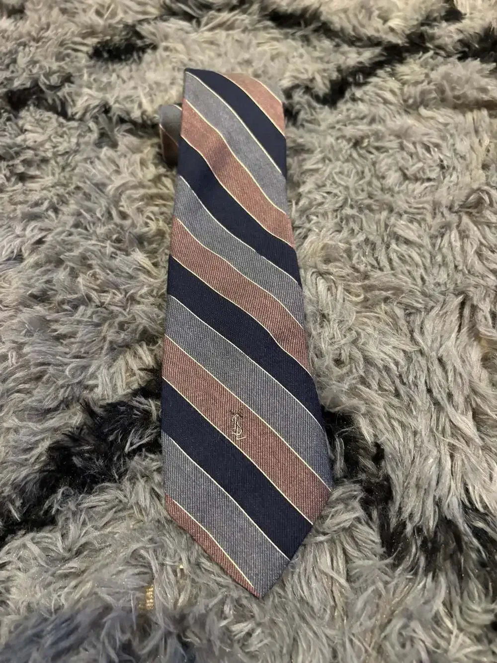 Vintage Yves Saint Laurent Devereaux Stripes Silk Necktie multicolor